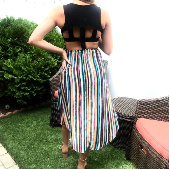 HIGH-LOW MIDI DRESS - PARTY, OCCASION, GUEST - Picture 2 of 4